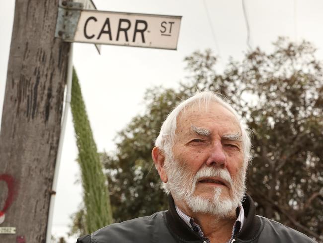 Peter Mackinlay is bewildered by the council's proposal to change the name of Carr St. Picture: Alison Wynd