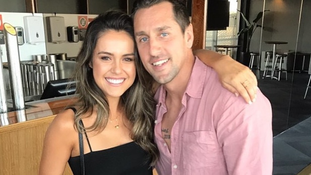 Mitchell Pearce and his fiancee Kristin Scott. Picture: instagram https://www.instagram.com/mitchpearce_7/?hl=en