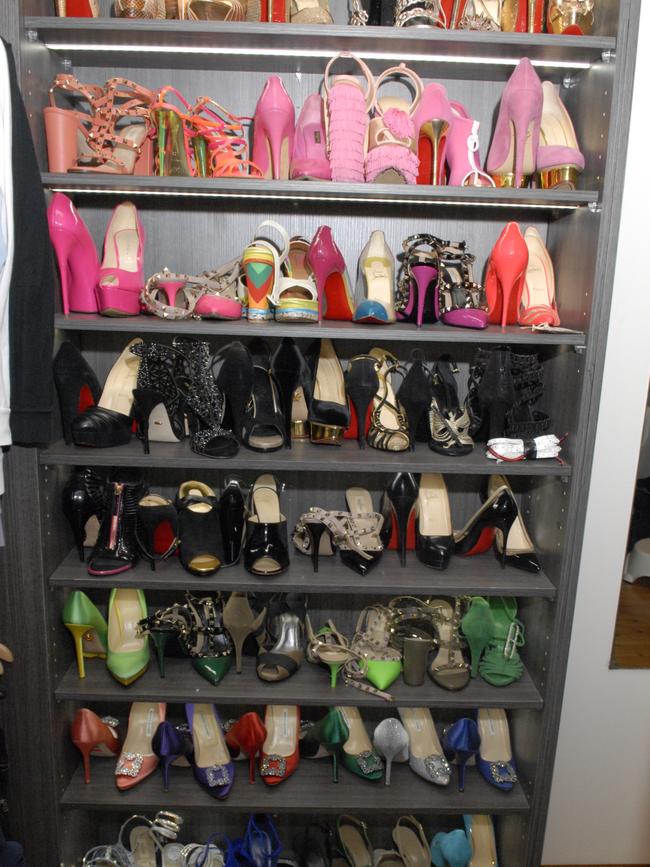 Shayda’s extensive designer shoe collection.