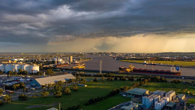 Bulk carriers docked at the Newcastle Coal Terminal. Picture: Brendon Thorne/Bloomberg