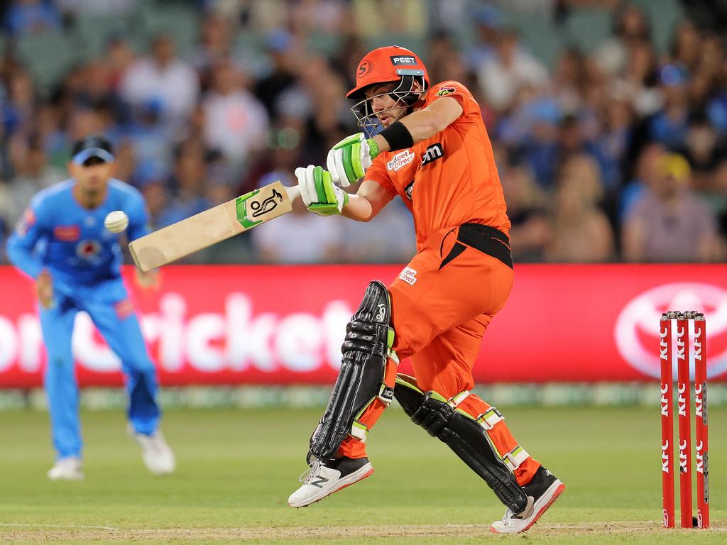 The power hitting of Josh Inglis may see him oust Matthew Wade as wicketkeeper. Picture: Getty Images