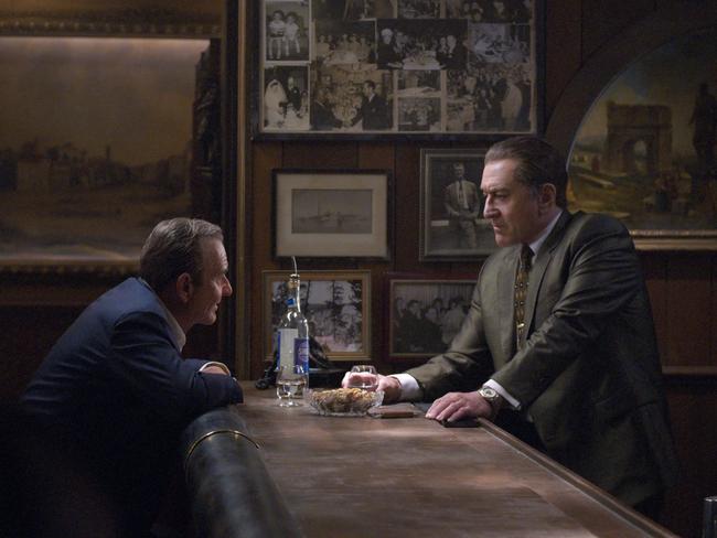 THE IRISHMAN (2019)Joe Pesci (Russell Bufalino) , Robert De Niro (Frank Sheeran)Robert De Niro and Joe Pesci in a scene from Martin Scorsese's new movie for Netflix, The Irishman.