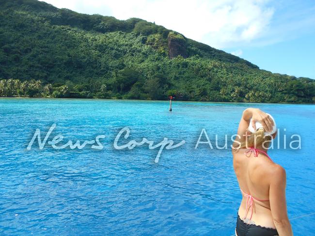 Yvette Nikolic looking out near Tahiti. Picture: Jeff Hassell.