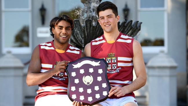 Prince Alfred College stars Kysaiah Pickett and Karl Finlay will test at the AFL draft combine. Picture: Tricia Watkinson