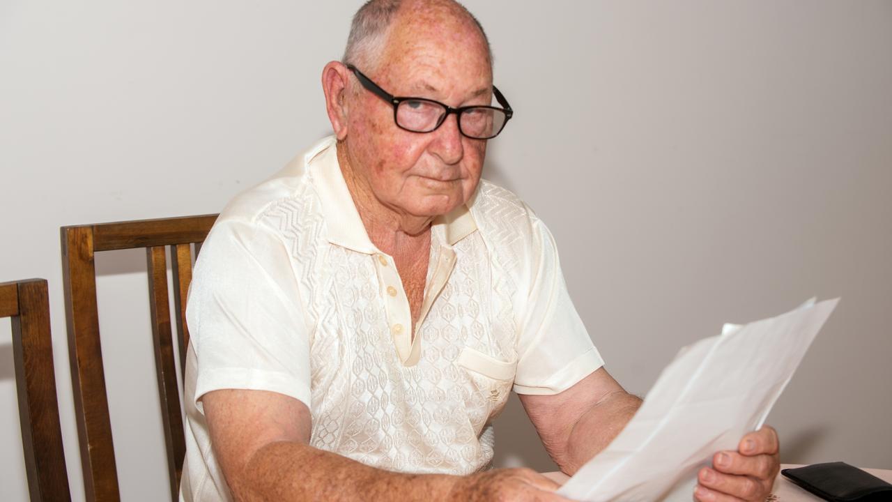 Jim Fisher received two letters from Mackay Base Hospital stating as a category two patient his recommended wait time was 90 days. He was later told he would not get an appointment with a neurosurgeon for 540 days. Picture: Michaela Harlow