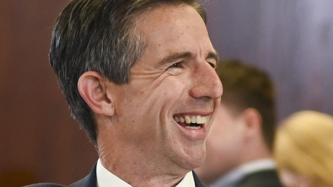 CANBERRA, AUSTRALIA - NewsWire Photos - November 13, 2024:  Opposition foreign affairs spokesman Simon Birmingham addresses the National Press Club of Australia in Canberra. Picture: NewsWire / Martin Ollman