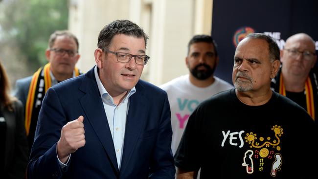 Victorian Premier Daniel Andrews speaks to reporters. Picture: NCA NewsWire / Andrew Henshaw