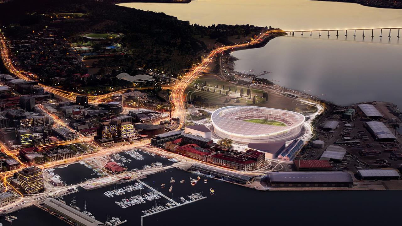 What Hobart's new AFL stadium at Macquarie Point could look like. Picture: AFL