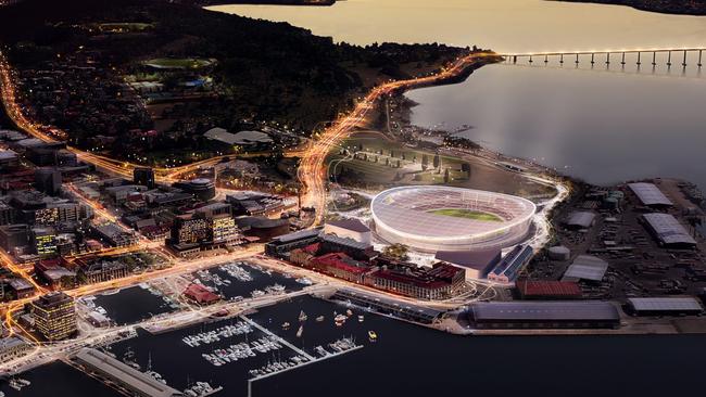 What Hobart's new AFL stadium at Macquarie Point could look like. Picture: AFL