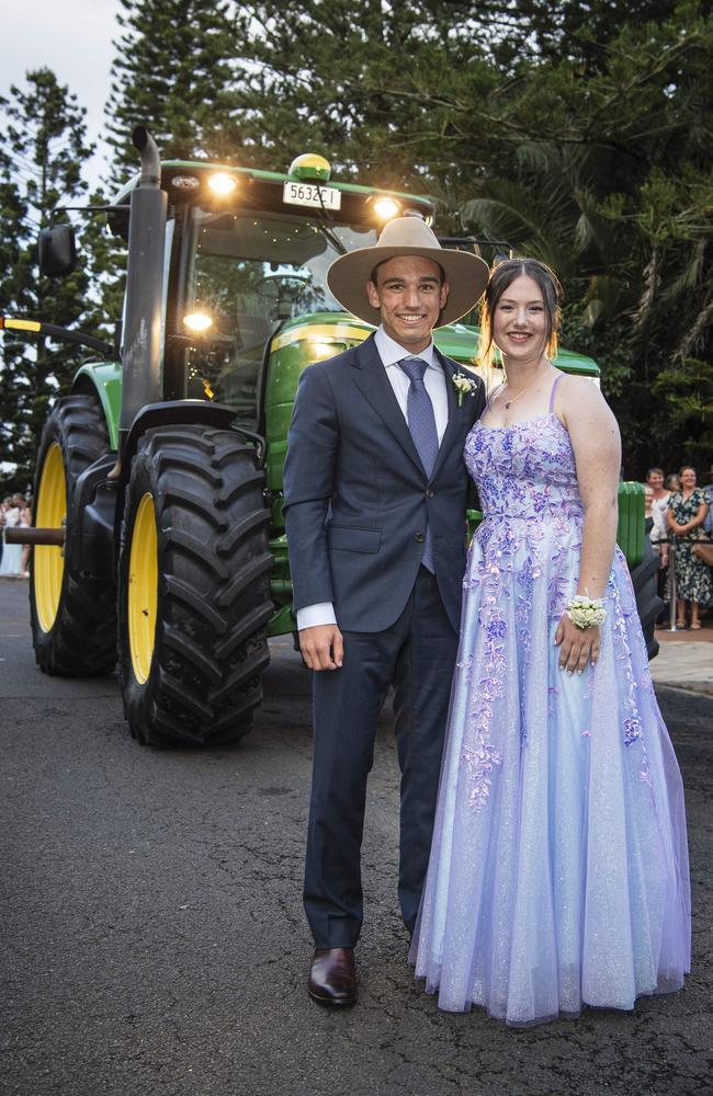 Graduates Jonty Taylor and Corrine Hobbs at Toowoomba Christian College formal at Picnic Point, Friday, November 29, 2024. Picture: Kevin Farmer