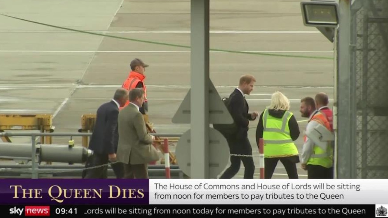 Prince Harry was seen boarding a BA flight in Aberdeen.