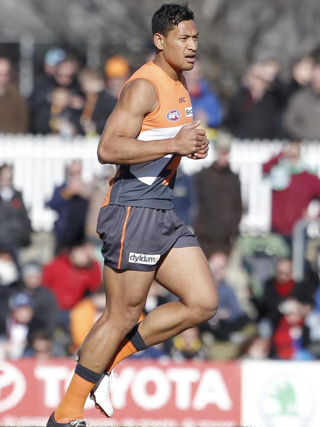 Folau playing with GWS Giants. Picture: Kym Smith