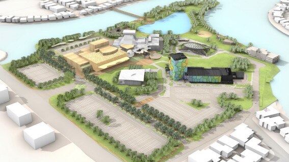 The HOTA masterplan. A film and digital education centre could be built next to the existing theatre.