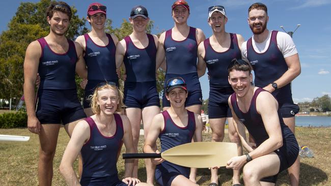 Hinze crew celebrates victory at the King's Cup rowing race. Picture: Gary Lynagh