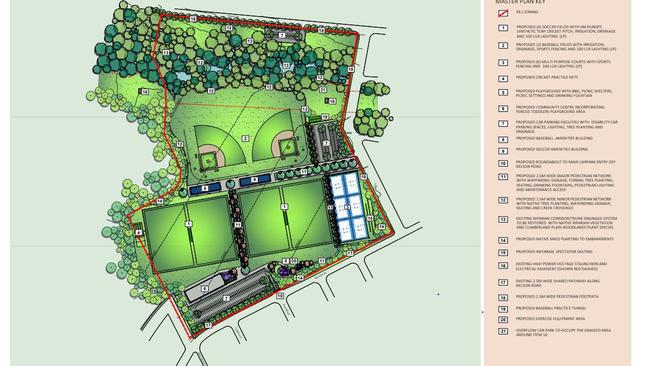 The approved masterplan for Anthony Skarratt Reserve.