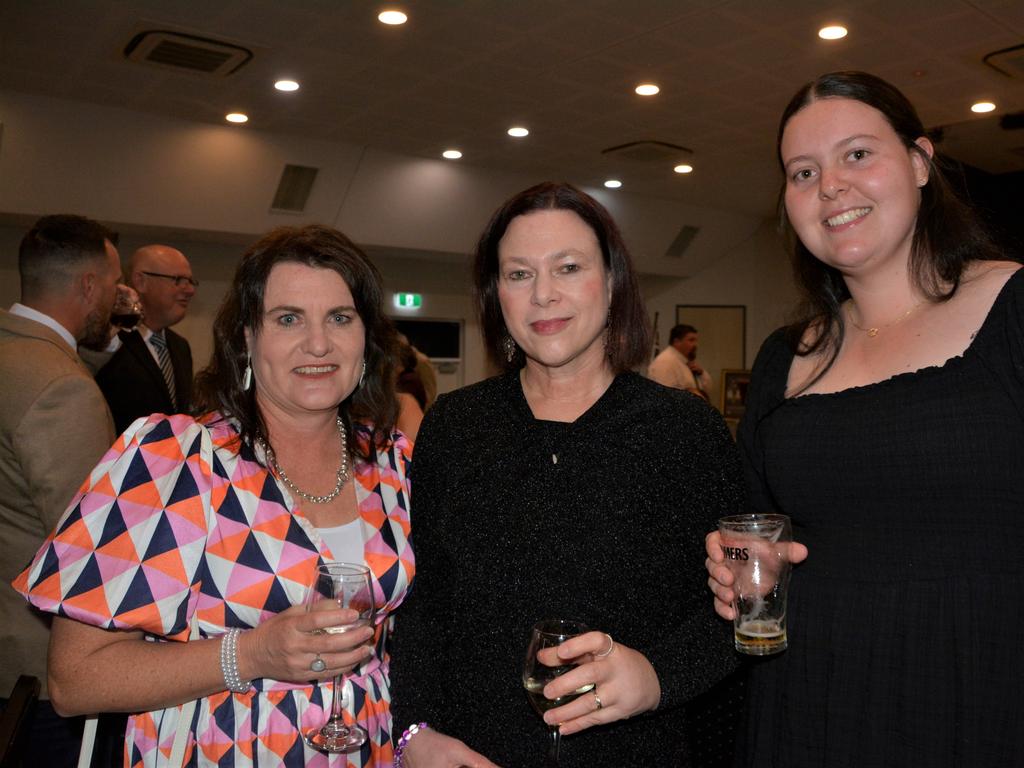 Stacey (L), Julie and Millie (R) dazzling at Warwick's Coppers Ball charity event on Saturday night.