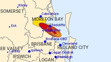 The warning issued at 5.31pm. Picture: BoM