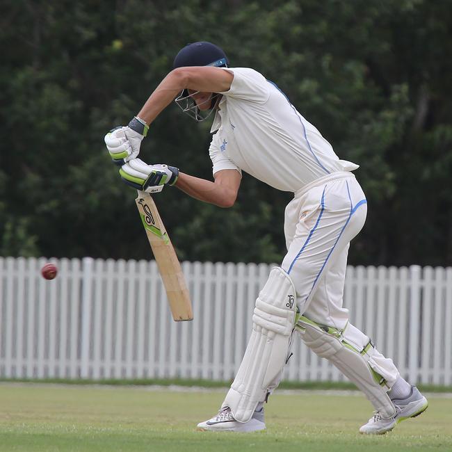 Day two of Queensland Premier Cricket game between Gold Coast and Valleys at Bill Pippen Oval, Robina. Dolphins batsman Hugo Burdon. Pic Mike Batterham