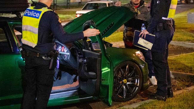 MELBOURNE, AUGUST 26, 2022: Victoria Police target hoon behaviour and dangerous, unroadworthy vehicles in Deer Park as part of Operation Achilles. Picture: Mark Stewart