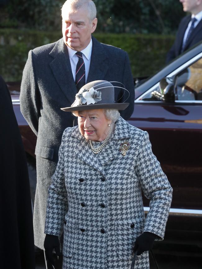 The Queen and Prince Andrew attend church on January 19, 2020. Picture: Chris Jackson/Getty Images.