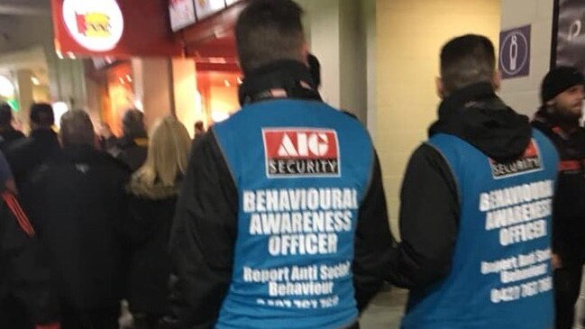 AIG Security “Behavioural Awareness Officers” at Marvel Stadium. Picture: Twitter.