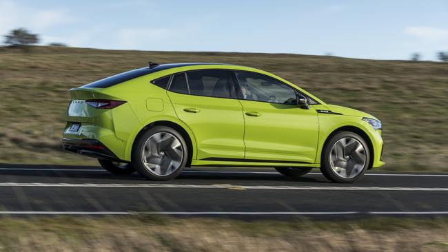 Australian Skoda Enyaq RS models have a coupe-like silhouette. Photo: Supplied