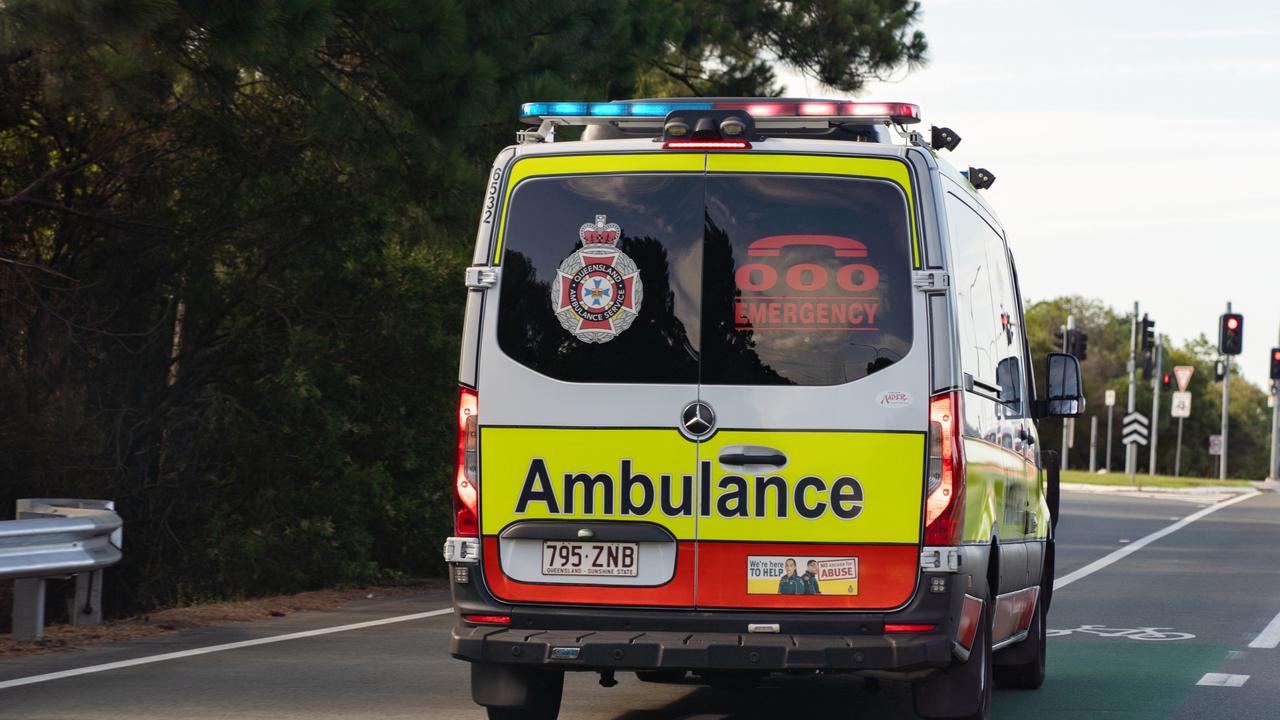 Man rushed to hospital after truck, motorbike collision