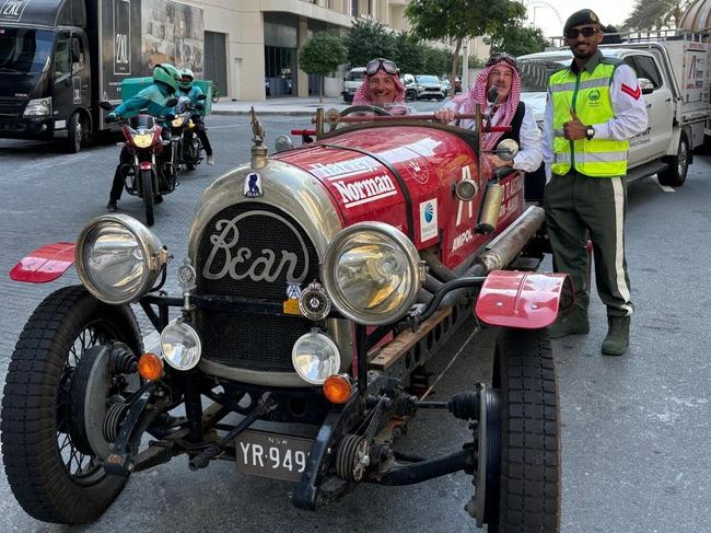 It has not been unusual for the Bean car to attract the attention of the police, this time in the UAE. Picture: Matthew Benns