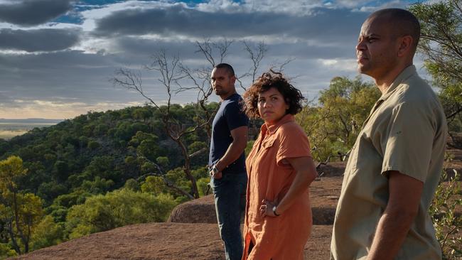 Rob Collins and Deborah Mailman in a scene from the TV series Total Control. Supplied by ABC-TV.