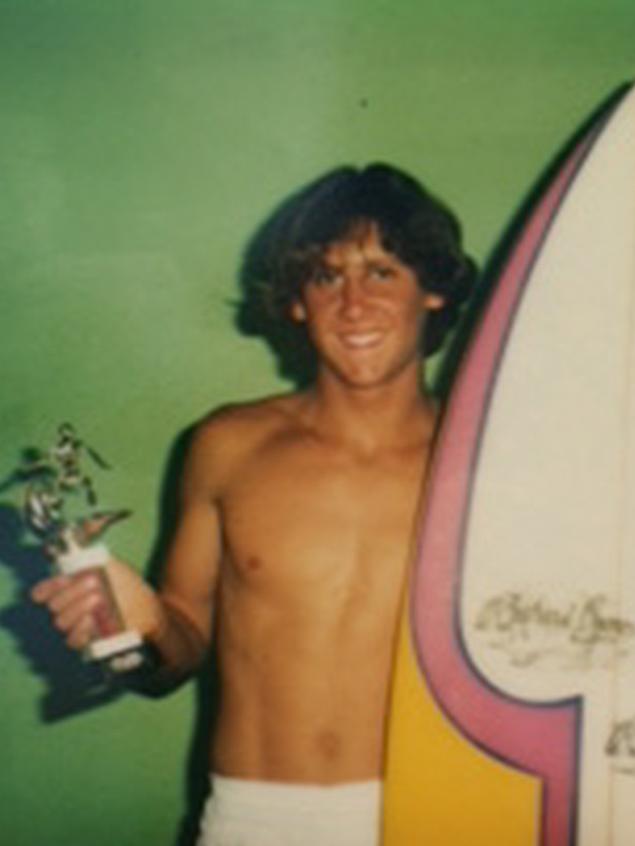 Emdur as a young champion surfer.