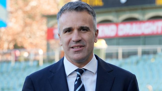 Premier Peter Malinauskas & AFL Chief Executive Andrew Dillon announce dates for 2025 AFL Gather Round. 2 July 2024. Picture: Dean Martin