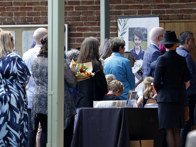 Mourners file into the church. Picture: NewsWire / John Appleyard