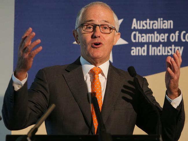 PM Malcolm Turnbull Keynote address the Australian Chamber of Commerce and Industry Breakfast at Parliament House in Canberra this morning. Picture Kym Smith