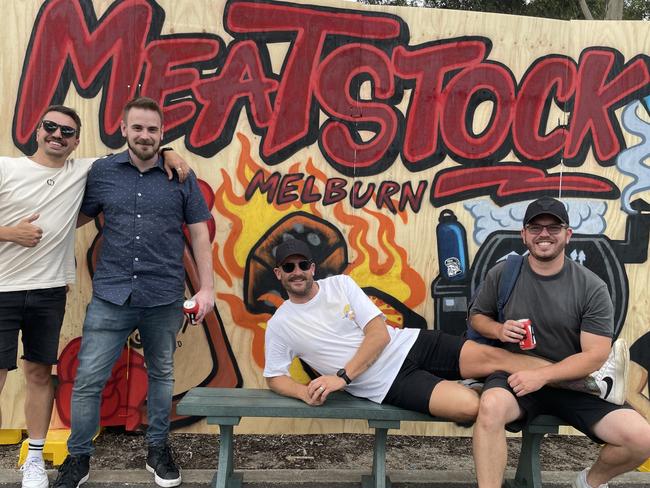 Southeast Melbourne mates Daniel Venner, Anthony Newby, Mat Hoeweel and Evan Sierankowski had a blast at Meatstock Melbourne on March 18, 2023.