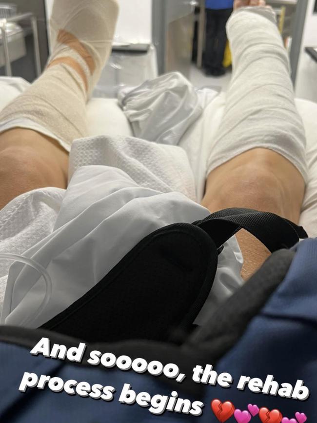 Lauren Jackson posted to instagram after her successful surgeries. Picture: Supplied