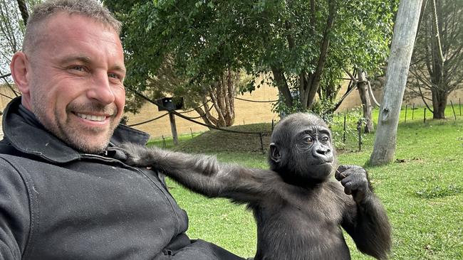 Zoo keeper Chad Staples is keen to introduce Kaius to the primate enclosure at Mogo Zoo. Picture: Supplied