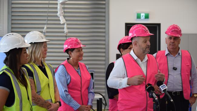 North Queensland Toyota Cowboys Chief Executive Officer Jeff Reibel speaking at TAFE Bohle campus.