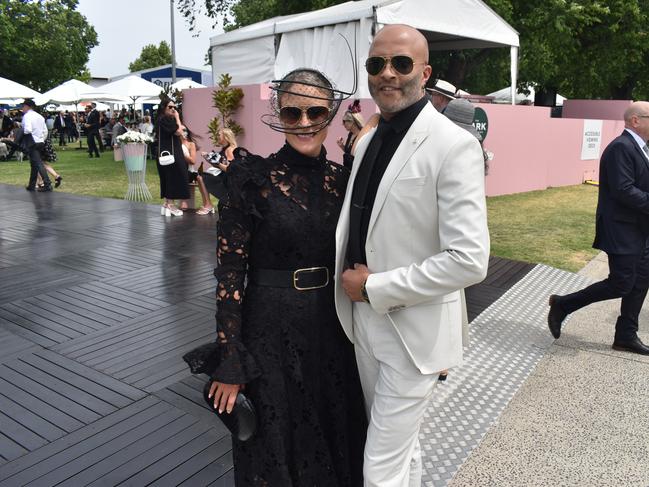 Guests in striking racewear at Penfolds Derby Day at the Flemington Racecourse on Saturday, November 02, 2024: