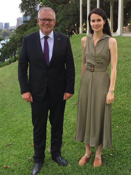 Kylie Moore-Gilbert with Prime Minister Scott Morrison after her release.