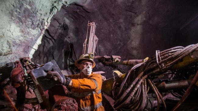 Miner Scott Davey at BHP’s Olympic Dam in South Australia.