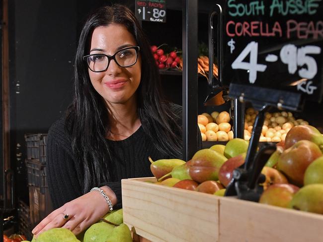 04/08/20 - Victoria Kakoulis (0427 842 346) from Wills and Daniel in the Adelaide Central Market.  To go with a story about produce prices possibly rising by 60% due to no pickers available during the COVID times .Picture: Tom Huntley