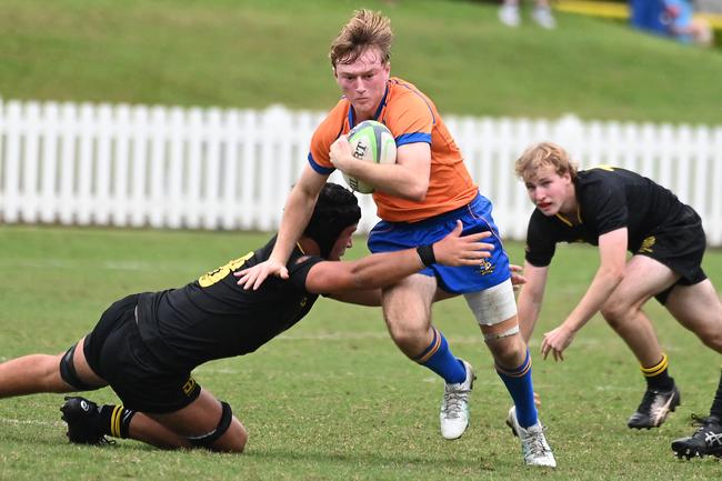 Marist College Ashgrove player Tom Howard. AIC First XV rugby between St Laurence's and Marist College Ashgrove. Saturday June 1, 2024. Picture, John Gass