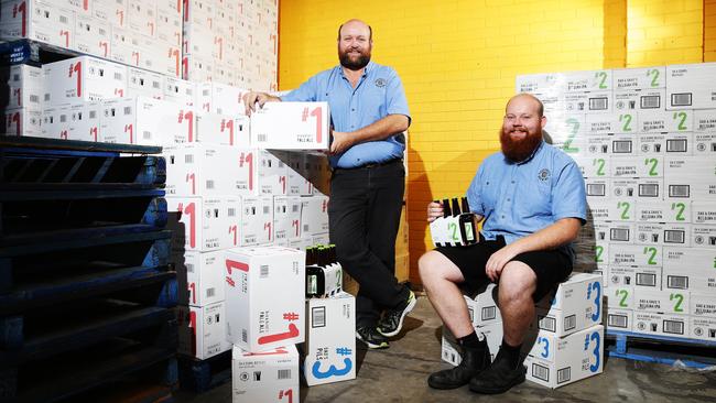 John and Dave Dumay of Dad and Dave's Brewing for Beery Brookvale feature. Picture: Braden Fastier