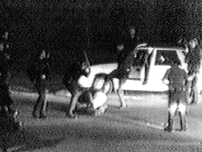 Rodney King’s brutal police in 1991. Picture: AP