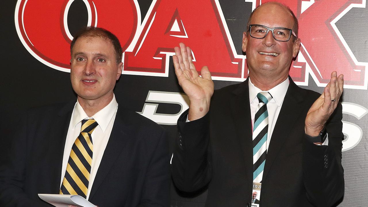 Port Adelaide chairman David Koch says footy could be back by July. Photo: Sarah Reed