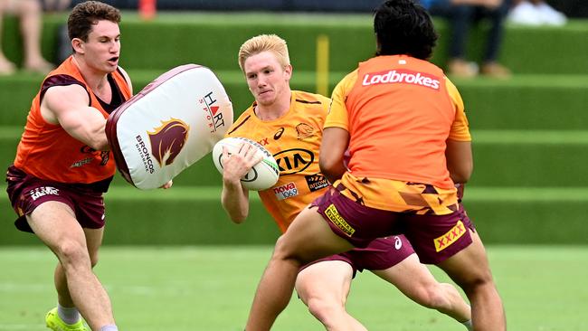 Brisbane’s Tom Dearden is fighting for a starting spot. Picture: Bradley Kanaris/Getty Images