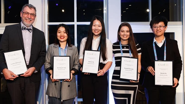 Left to right: Lynton Willcocks (project mentor), Mai Quynh Tran, Sandra Ha, Krystal Kennedy and Rachael Xu Picture: Krystal Kennedy/Supplied