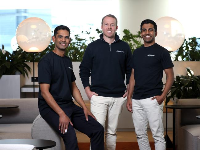 Sucasa founders (L-R) Marian Emmanuel, Adam Trouncer and Mario Emmanuel. The trio founded the businesses to facilitate mortgages for those that don't have the typical 20 per cent deposit. Jane Dempster/The Australian.