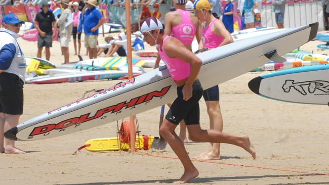 Action from the Queensland Youth Surf Life Saving Championships on February 17.