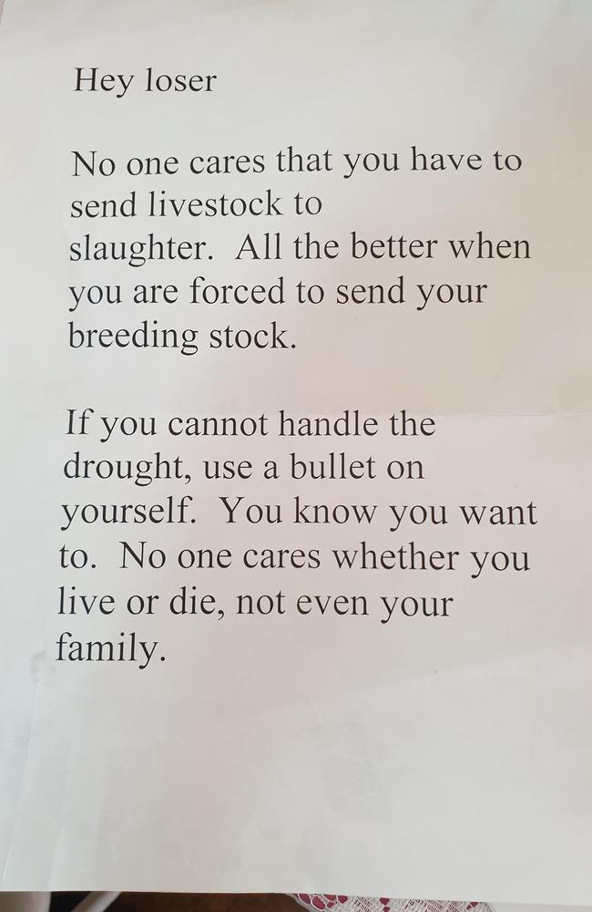 The sick letter which farmers have received.